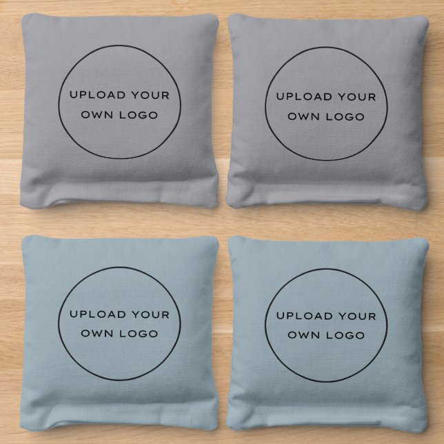 Custom Business Logo Modern Simple Cornhole Bags (Wood)