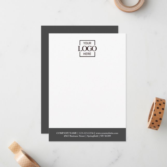 Custom Business Logo Modern Simple Minimalist Note Card (Front/Back In Situ)