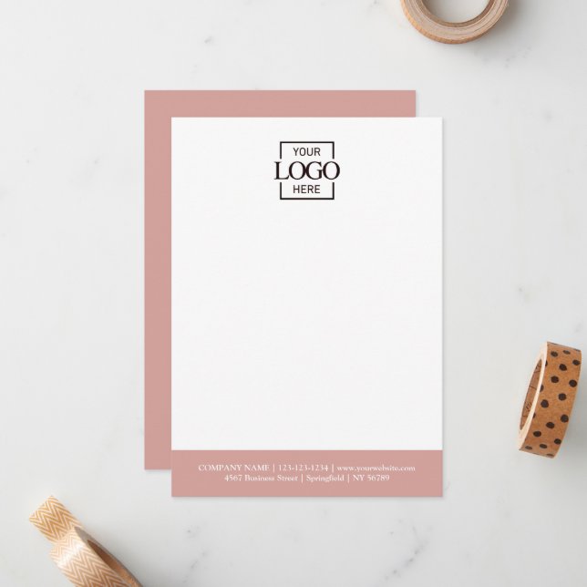 Custom Business Logo Modern Simple Minimalist Note Card (Front/Back In Situ)