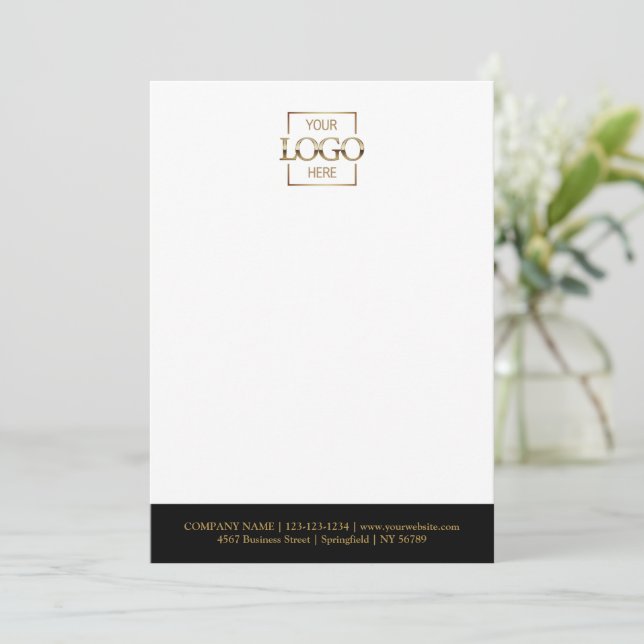 Custom Business Logo Modern Simple Minimalist Note Card (Standing Front)