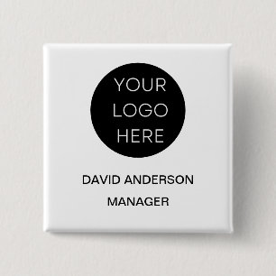 Custom Business Logo Modern White Button