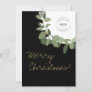 Custom Business Logo Modern Wreath Merry Christmas Holiday Card