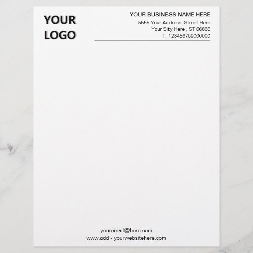 Custom Business Logo Name Addres Info Letterhead