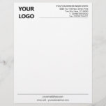 Custom Business Logo Name Address Info Letterhead<br><div class="desc">Custom Colors and Font - Your Business Letterhead with Logo - Add Your Logo - Image / Business Name - Company / Address - Contact Information - Resize and move or remove and add elements / image with Customization tool - Choose / add font / size / colors ! Good...</div>