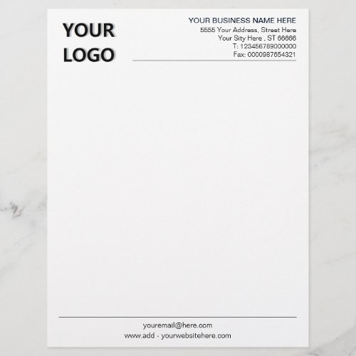 Custom Business Logo Name Address Info Letterhead
