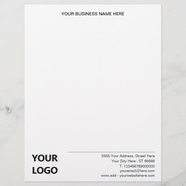 Custom Business Logo Name Address Letterhead (Front)
