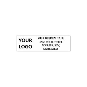 Custom Business Logo Name Address Personalized Self-inking Stamp