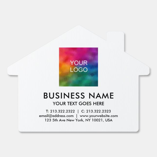 Custom Business Logo Name Address Phone House Sign (Front)