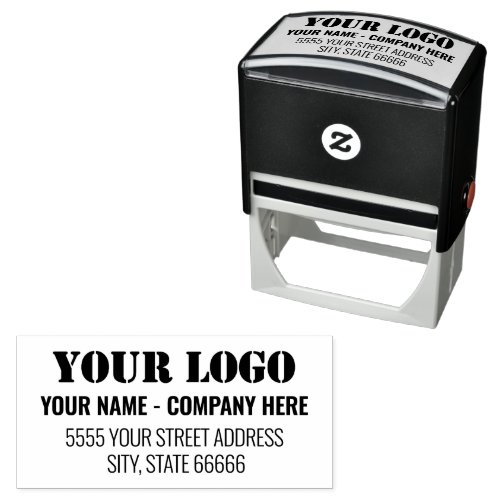 Custom Business Logo Name Address Stamp