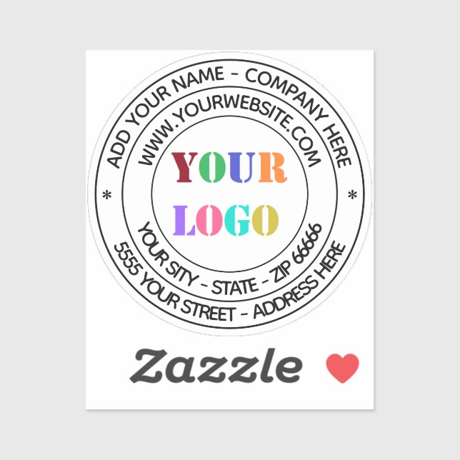 Custom Business Logo Name Address Website Sticker (Sheet)