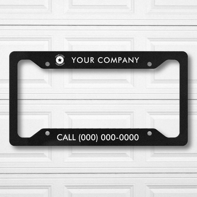 Custom Business Logo Name And Phone Number License Plate Frame (Creator Uploaded)