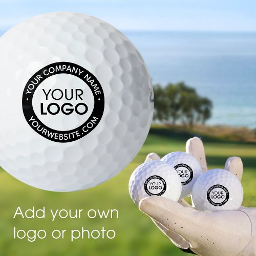 Custom Business Logo Name Black White Promotional Golf Balls
