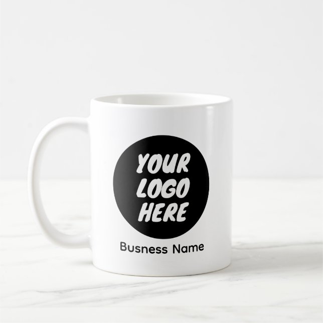 Custom Business Logo & Name Branded Coffee Mug (Left)
