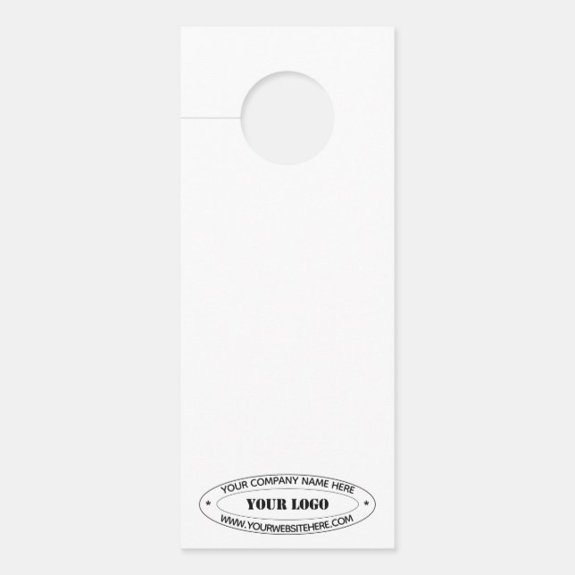 Custom Business Logo Name Company Stamp Modern Door Hanger (Front)