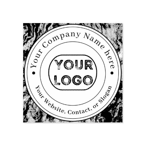 Custom Business Logo Name Contact Information  Rubber Stamp