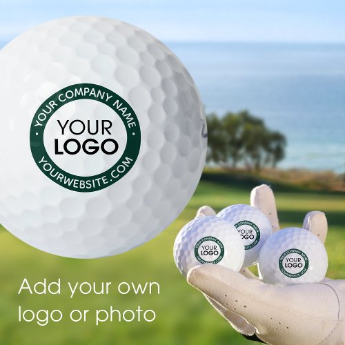 Custom Business Logo Name Dark Green Promotional Golf Balls