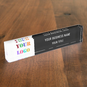 Custom Business Logo Name Desk Name Plate Template
