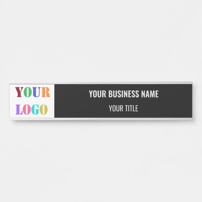Custom Business Logo Name Door Sign Choose Colors (Front)