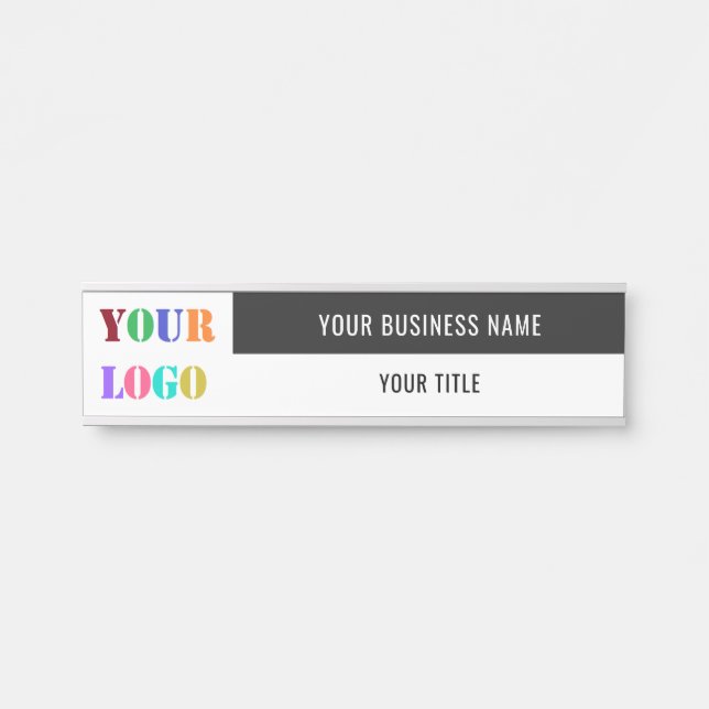 Custom Business Logo Name Door Sign - Your Colors (Front)