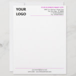 Custom Business Logo Name Info Colors Letterhead<br><div class="desc">Custom Colors and Font - Your Simple Personalized Modern Design Business Office Letterhead with Logo - Add Your Logo - Image / Business Name - Company / Address - Contact Information / more - Resize and move or remove and add elements / image with Customization tool. Choose Your Text Color...</div>