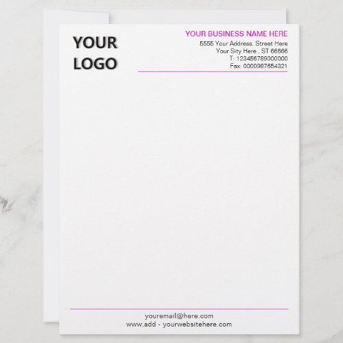 Custom Business Logo Name Info Colors Letterhead