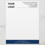 Custom Business Logo Name Info Colors Letterhead<br><div class="desc">Your Colors and Font - Simple Personalized Modern Design Business Office Letterhead with Logo - Add Your Logo - Image / Business Name - Company / Address - Contact Information - Resize and move or remove and add elements / image with customization tool. Choose Your Text Color / Font /...</div>