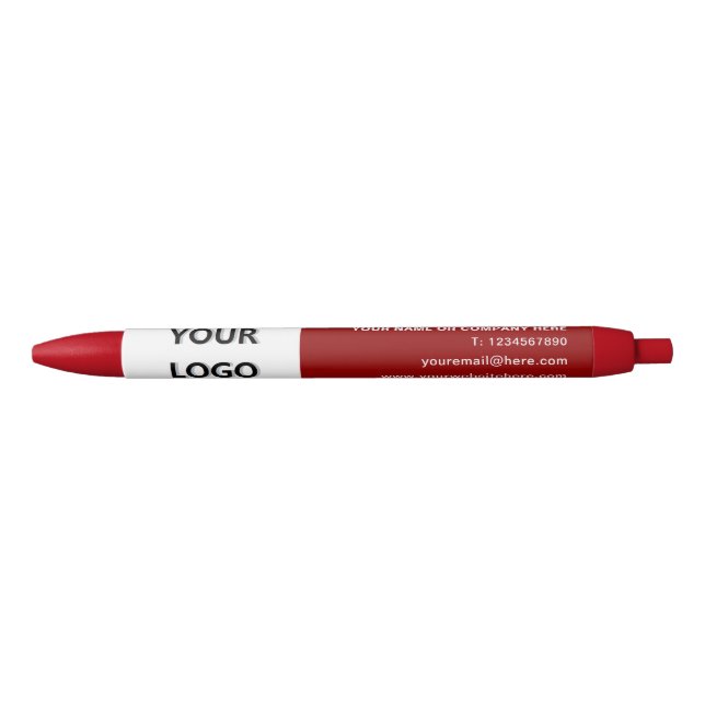 Custom Business Logo Name Info Pen - Your Colors (Front)