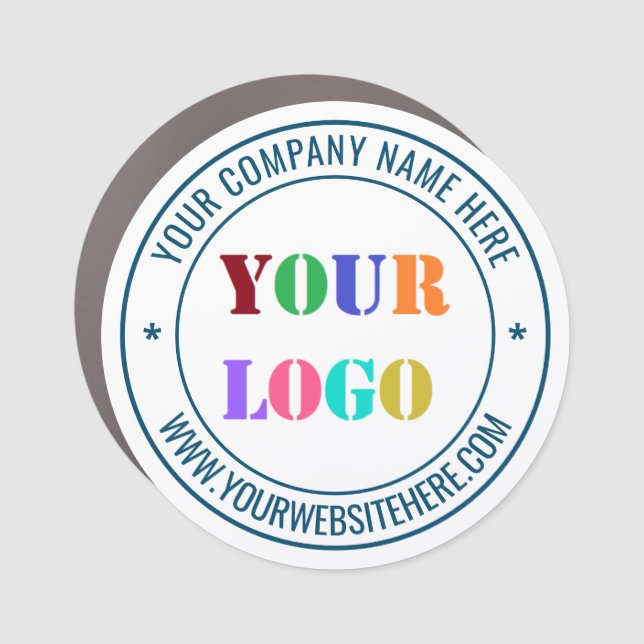 Custom Business Logo Name Info Round Car Magnet (Front)
