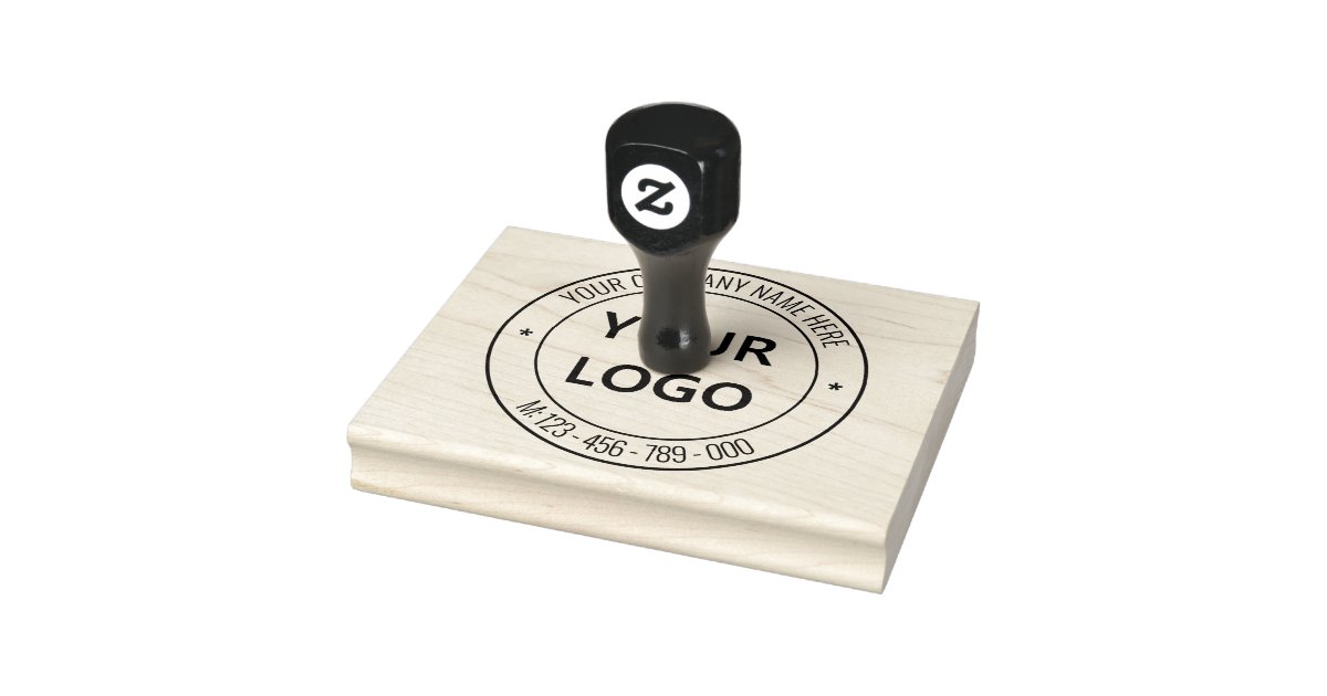 Round Custom Your Company Logo Large Stamp, Zazzle