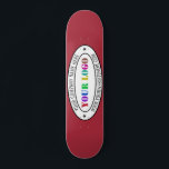 Custom Business Logo Name Info Skateboard Stamp<br><div class="desc">Custom Business Logo Company Stamp - Personalized Website - Text Promotional Professional Customizable Stamp Gift - Add Your Logo - Image / Name - Company / Website - Information - Resize and move or remove and add elements / text with customization tool. Choose / add your color !</div>