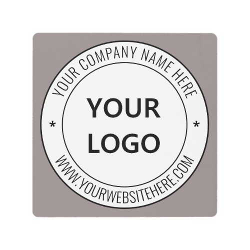 Custom Business Logo Name Info Stamp Metal Print