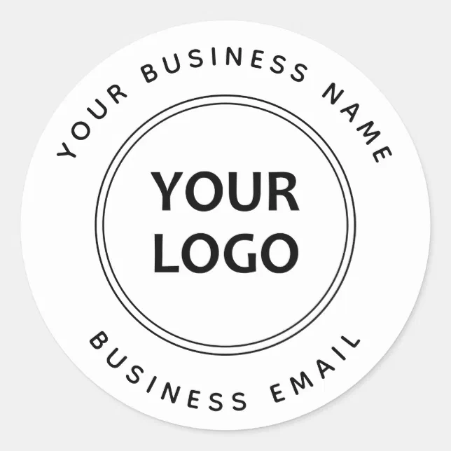 custom business logo name label sticker Zazzle