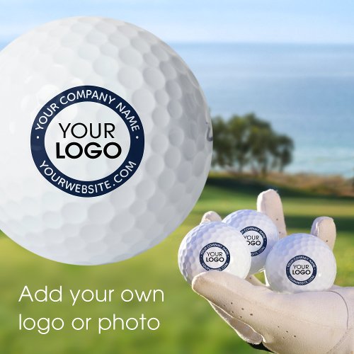 Custom Business Logo Name Navy Blue Promotional Golf Balls