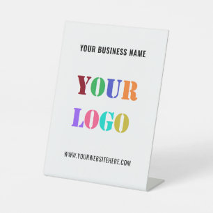 Custom Business Logo Name Pedestal Sign Template