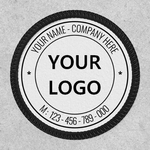 Custom Business Logo Name Phone Info Patch