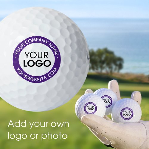 Custom Business Logo Name Purple Promotional Golf Balls