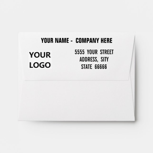 Custom Business Logo Name Return Address Envelope (Back (Top Flap))