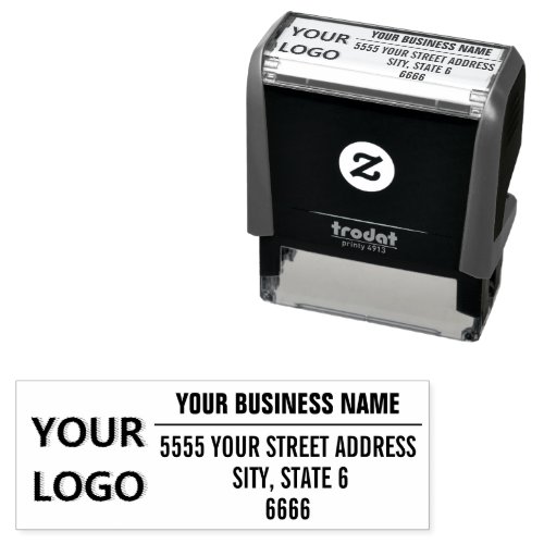 Custom Business Logo Name Return Address Stamp