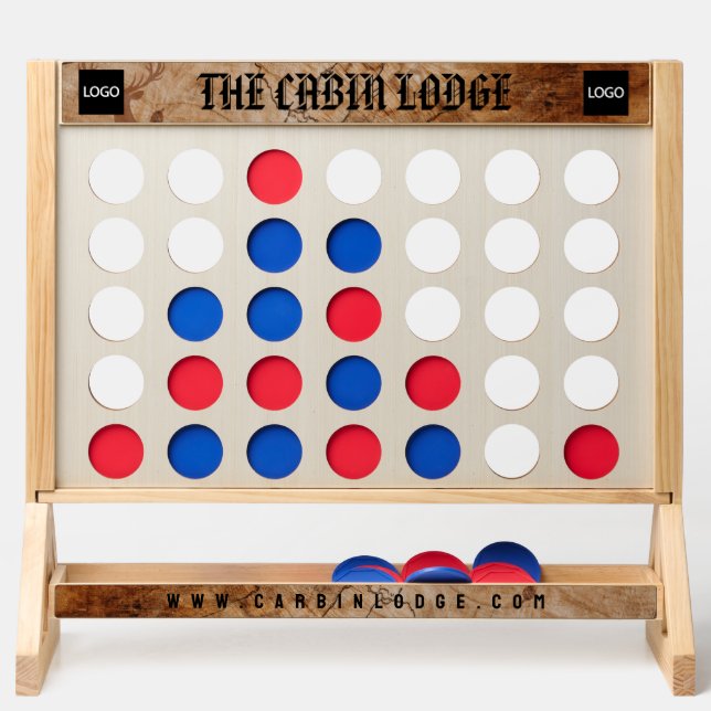 Custom Business Logo Name Rustic Wood Tone Fast Four (Front)