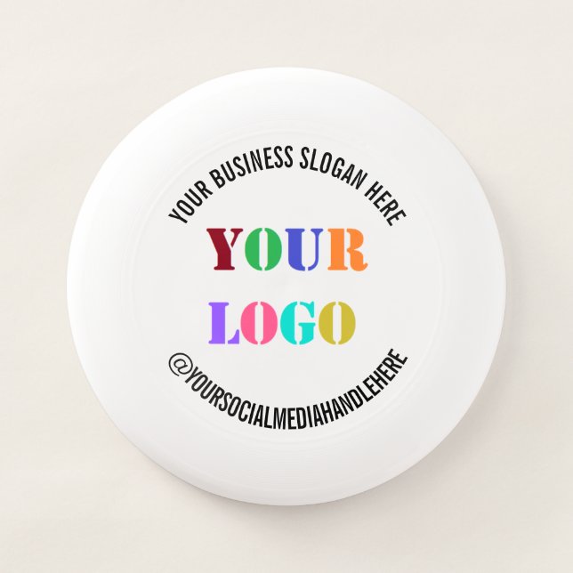 Custom Business Logo Name Social Media Frisbee (Front)
