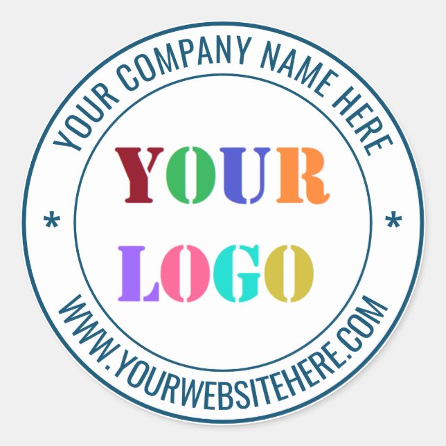 Custom Business Logo Name Stamp Sticker Example (Front)