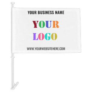 Custom Business Logo Name Text Company Car Flag