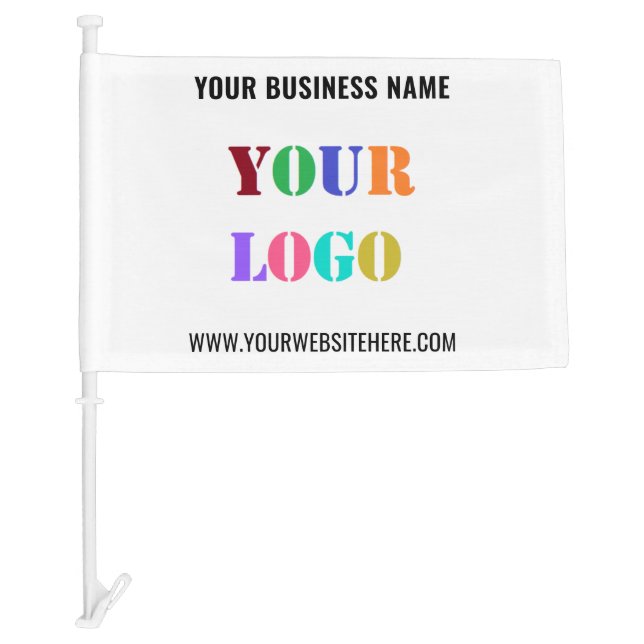 Custom Business Logo Name Text Company Car Flag (Front)