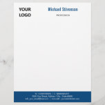 Custom Business Logo Name Text Info Letterhead<br><div class="desc">Letterhead with Custom Font and Colors - Elegant Simple Personalized Your Logo Name Profession Address Contact Information Personal / Business Modern Letterhead - Add Your Name - Company / Profession - Title / Address / Contact Information - Phone / E-mail / Website / more - or Remove - Choose /...</div>