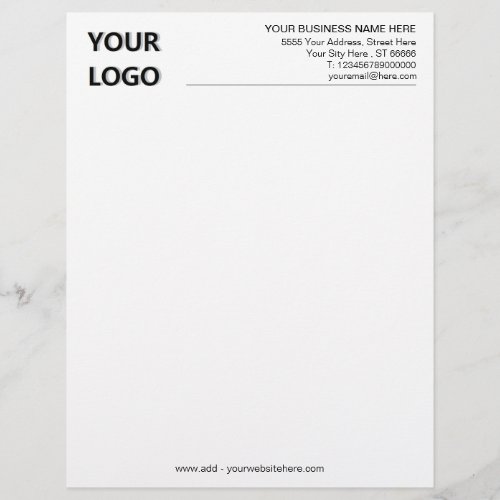 Custom Business Logo Name Text Info Letterhead