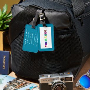 Custom Business Logo Name Text Info Luggage Tag