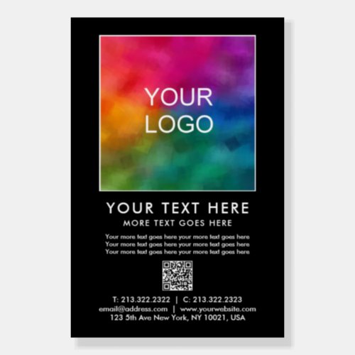 Custom Business Logo Name Text Simple Template Foam Board