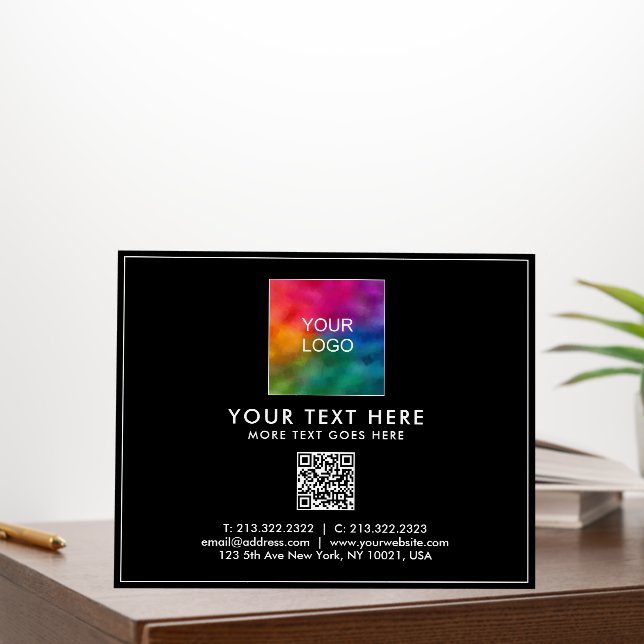 Custom Business Logo Name Text Simple Template Foam Board (In Situ (Office))