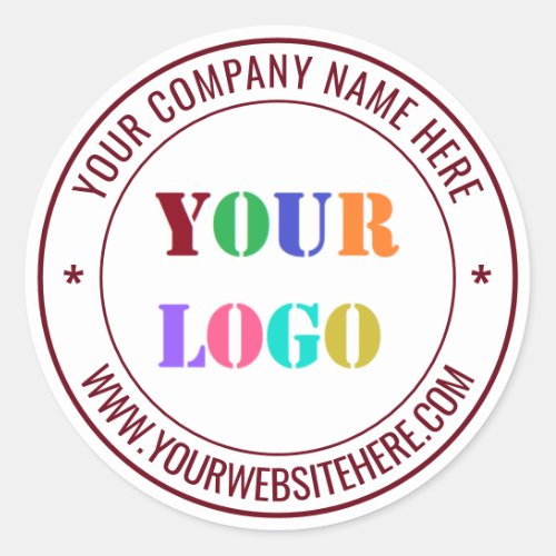 Custom Business Logo Name Text Sticker Your Colors
