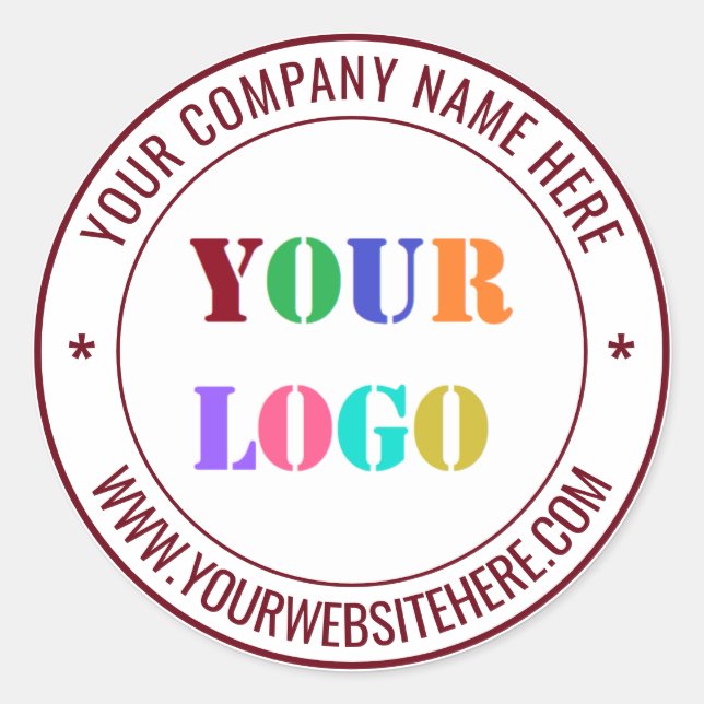 Custom Business Logo Name Text Stickers Template (Front)